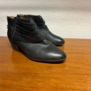 Clarks Black Ruched Ankle Booties